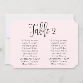 Invitación Tabla de asientos de bodas de color negro paisajís
