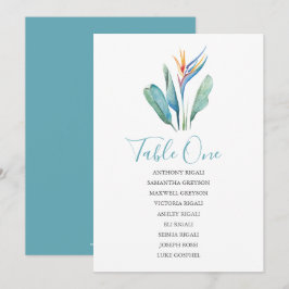 Invitación Tabla de asientos de Bodas de flores tropicales