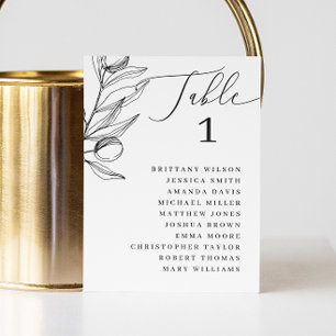 Invitación Tabla de asientos de Bodas de oliva   Botánico min