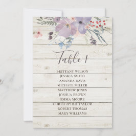 Invitación Tabla de asientos de bodas florales. Granero de ma