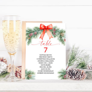 Invitación Tabla de asientos de número de tabla de Navidades 