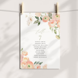 Invitación Tabla de asientos de número de tabla verde de Rubo