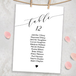 Invitación Tabla de asientos de un solo boda de tabla, fuente