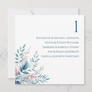Invitación Tabla de asientos del boda- Botánico Pastel-