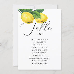 Invitación Tabla de asientos del Boda de limón   Amalfi Coast