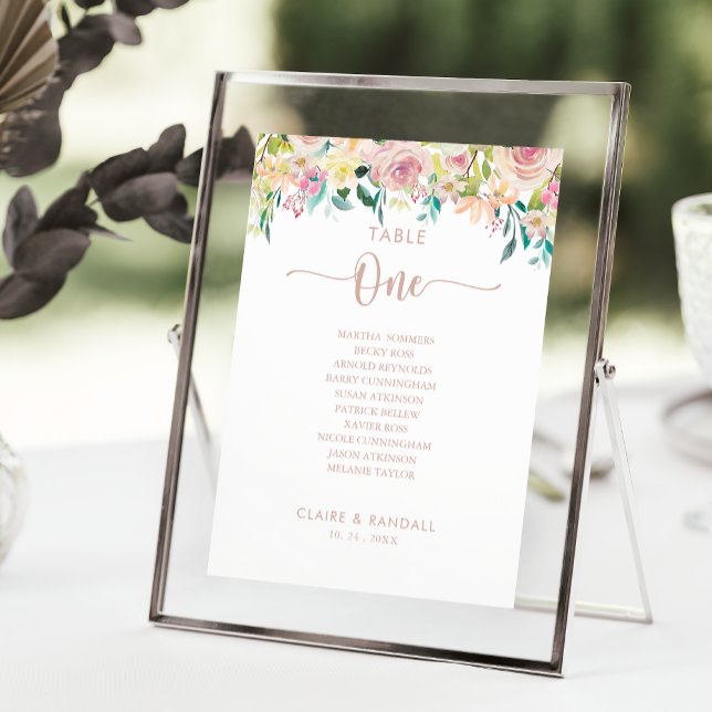 Invitación Tabla de asientos número 1 de la tabla de floral d (Subido por el creador)