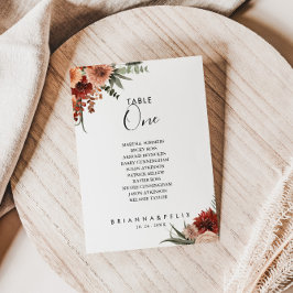 Invitación Tabla de asientos número 1 de la tabla de otoño bo