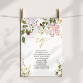 Invitación Tabla de asientos número 4 del Boda de flores silv
