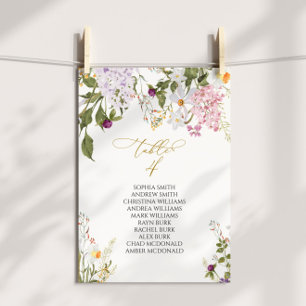 Invitación Tabla de asientos número 4 del Boda de flores silv