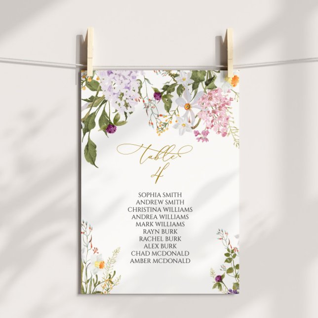 Invitación Tabla de asientos número 4 del Boda de flores silv (Subido por el creador)