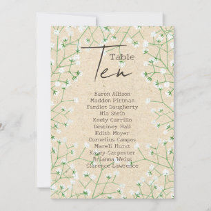 Invitación Tabla de asientos número de Boda de aliento de beb