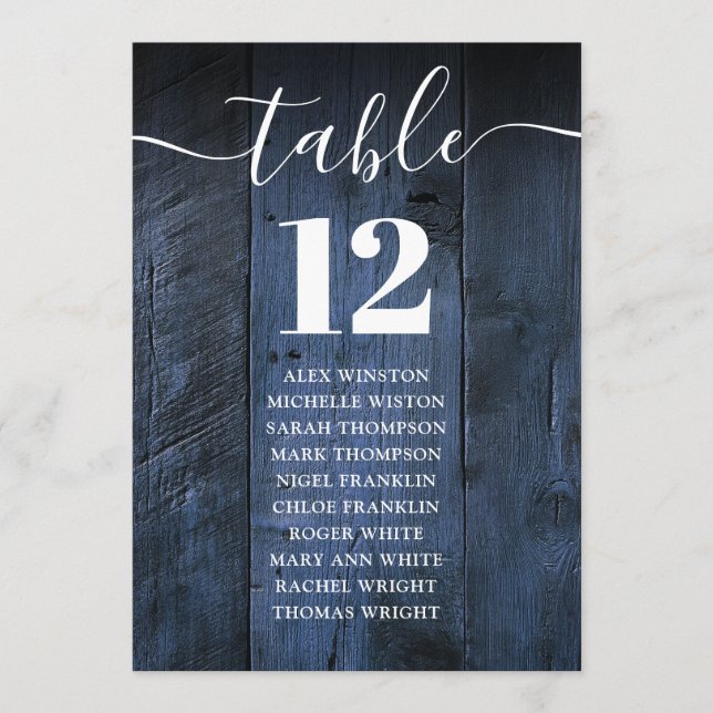 Invitación Tabla de asientos número de la mesa de madera del  (Anverso)