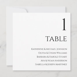 Invitación Tabla de asientos para bodas - Blanco y negro