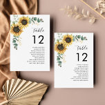 Invitación Tabla de Bodas de girasol Número de asiento 12<br><div class="desc">Planifique la recepción de su boda con precisión, desde guardar la fecha hasta el día de los eventos bodas como la recepción y los asientos con estos eucaliptos botánicos deja tarjetas de cartas con el número de la mesa. Solo hay que añadir los nombres de los clientes y los números...</div>