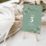 Invitación Tabla de bodas elegante del eucalipto verde del sa<br><div class="desc">Hermoso y delicado diseño de mesa boda de eucalipto. Moderna y elegante colección de estilo rústico contemporáneo en tonos verde sabio,  negro,  azul marino y blanco. Ideal para bodas de primavera,  verano,  otoño,  otoño o invierno.</div>