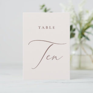 Invitación Tabla de caligrafía de marfil moderna Número de ta