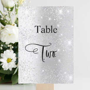 Invitación Tabla de caligrafía de purpurina plateado con dos