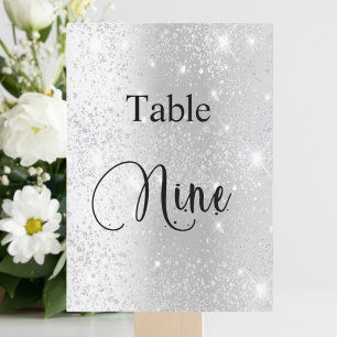 Invitación Tabla de caligrafía de purpurina plateado con nuev