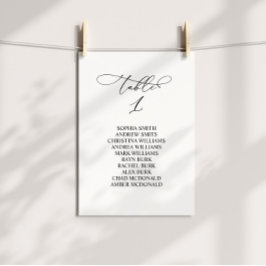 Invitación Tabla de caligrafía elegante Número 1 Tabla de asi