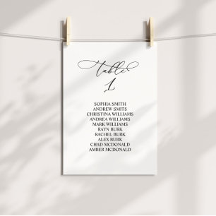 Invitación Tabla de caligrafía elegante Número 1 Tabla de asi
