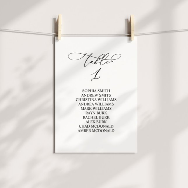Invitación Tabla de caligrafía elegante Número 1 Tabla de asi (Subido por el creador)