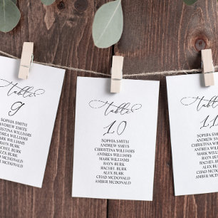 Invitación Tabla de caligrafía elegante Número de asiento 10
