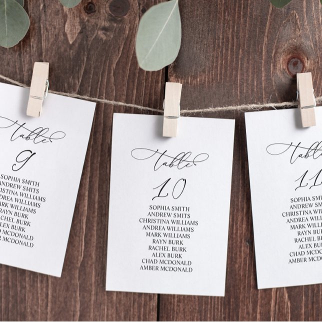 Invitación Tabla de caligrafía elegante Número de asiento 10 (Subido por el creador)