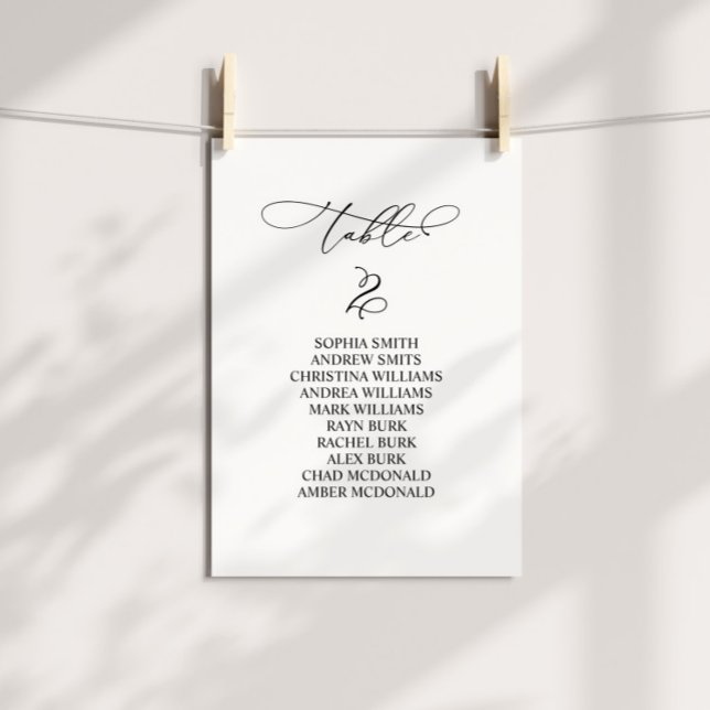Invitación Tabla de caligrafía elegante Número de asiento 2 (Subido por el creador)