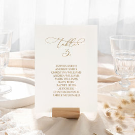 Invitación Tabla de caligrafía elegante Número de asiento 3