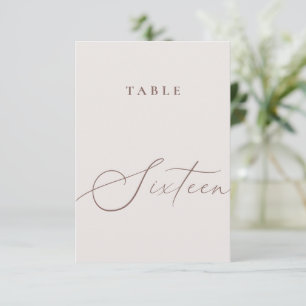 Invitación Tabla de caligrafía minimalista Dieciséis números