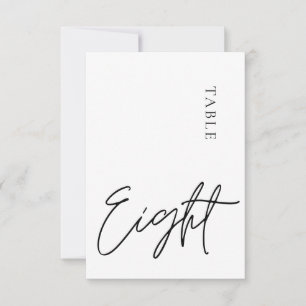 Invitación Tabla de caligrafía minimalista ocho Número de tab