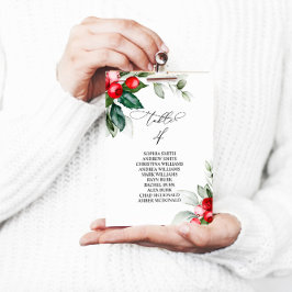 Invitación Tabla de distribución de navidades Número de asien