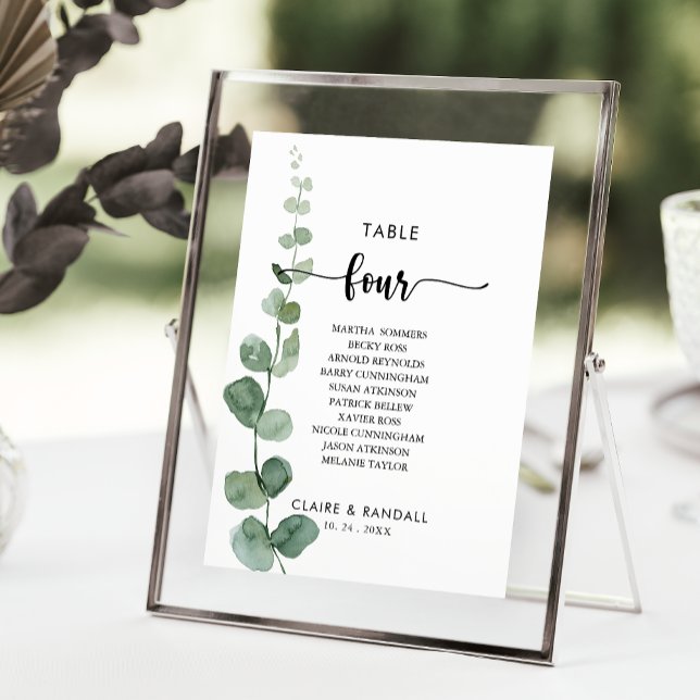 Invitación Tabla de Eucalipto Verde Número de asiento 4 (Subido por el creador)