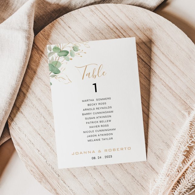 Invitación Tabla de Eucalyptus Clásica Número 1 Tabla de Asie (Subido por el creador)