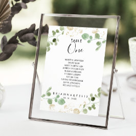 Invitación Tabla de Eucalyptus de Oro Número de Asientos 1