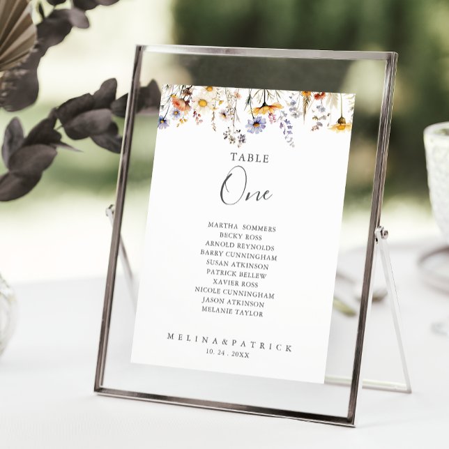 Invitación Tabla de flores silvestres de otoño número 1 Tabla (Subido por el creador)