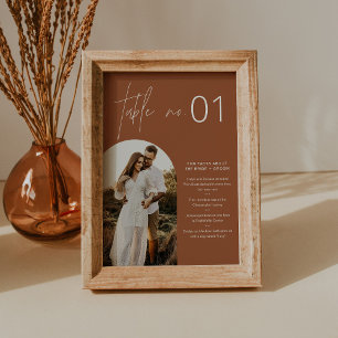 Invitación Tabla de fotos de SIENNA Boho con datos divertidos