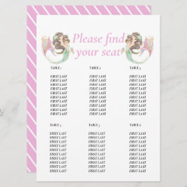 Invitación Tabla de gráfico de shower de bebé sirena bajo el