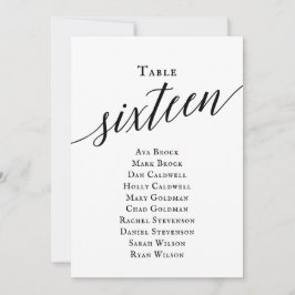 Invitación Tabla de guiones elegantes de color negro Número d