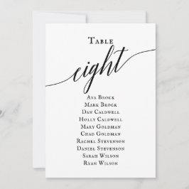 Invitación Tabla de guiones elegantes negros Número de asient