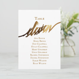 Invitación Tabla de guiones Gold Elegant Número de asiento 11