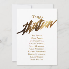 Invitación Tabla de guiones Gold Elegant Número de asiento 13