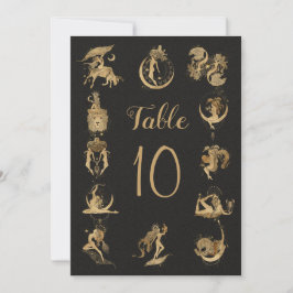 Invitación Tabla de números de signos del zodíaco