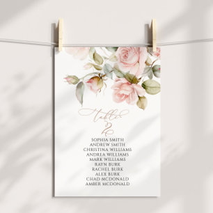Invitación Tabla de rosa y verde rosa número de asiento 2