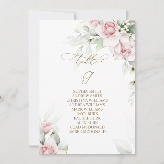 Invitación Tabla de Rubor y Eucalyptus Número de asiento 9 (Anverso)