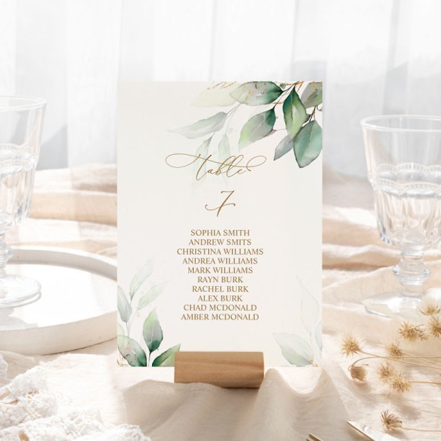 Invitación Tabla de vegetación de eucalipto Número de asiento (Subido por el creador)