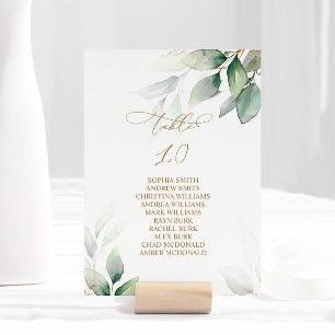 Invitación Tabla de verdor de eucalipto Número de asiento 10