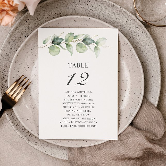 Invitación Tabla de verdor de eucalipto Número de asiento 12 (Subido por el creador)
