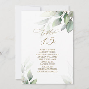 Invitación Tabla de verdor de eucalipto Número de asiento 15