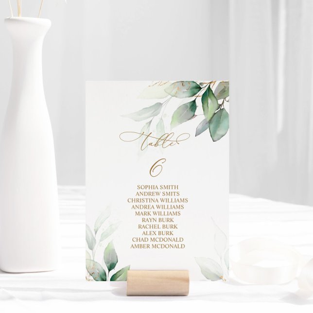 Invitación Tabla de verdor de eucalipto Número de asiento 6 (Subido por el creador)